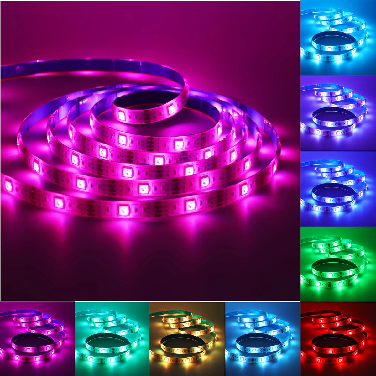 DC 5V USB RGB LED Strip Kit Black PCB Bluetooth/3Key/44Key IR Remote Control Flexible Ribbon Led TV BackLighting