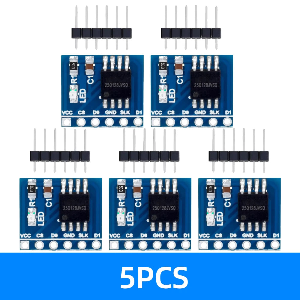 W25Q128FV 128Mbit (16MB) SPI NOR Flash Memory Module - 3.3V BV/FV Package for STM32 Development