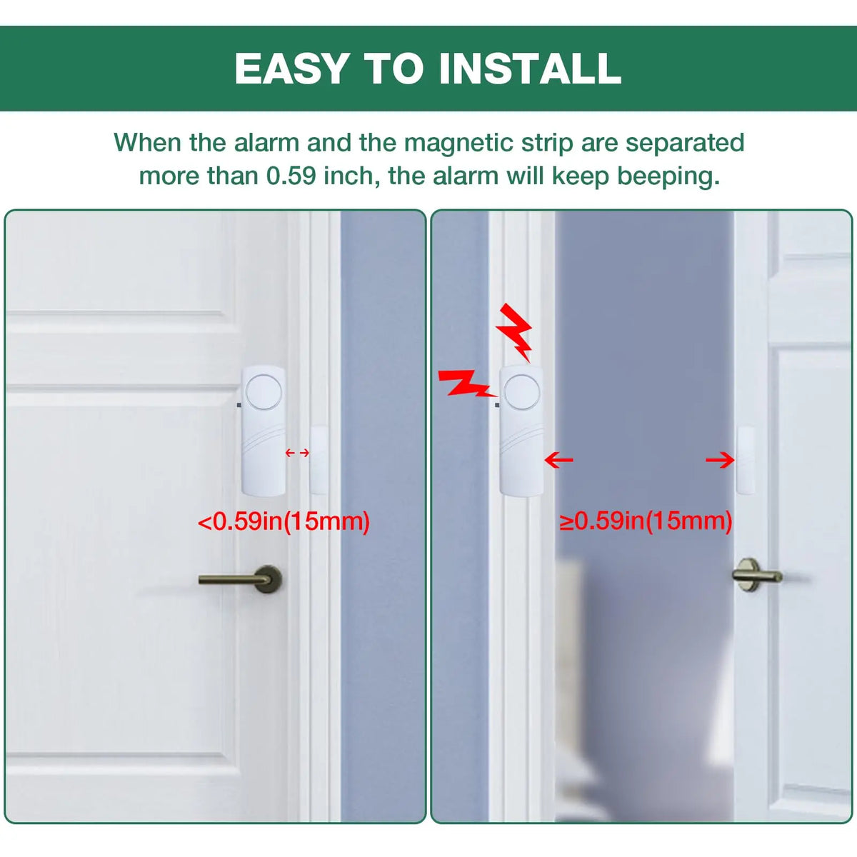 5pcs/10pcs Wireless Door Window Sensor Alarm 95db Anti-theft 433mhz Door Contact Detector Magnetic for Home Security Protection