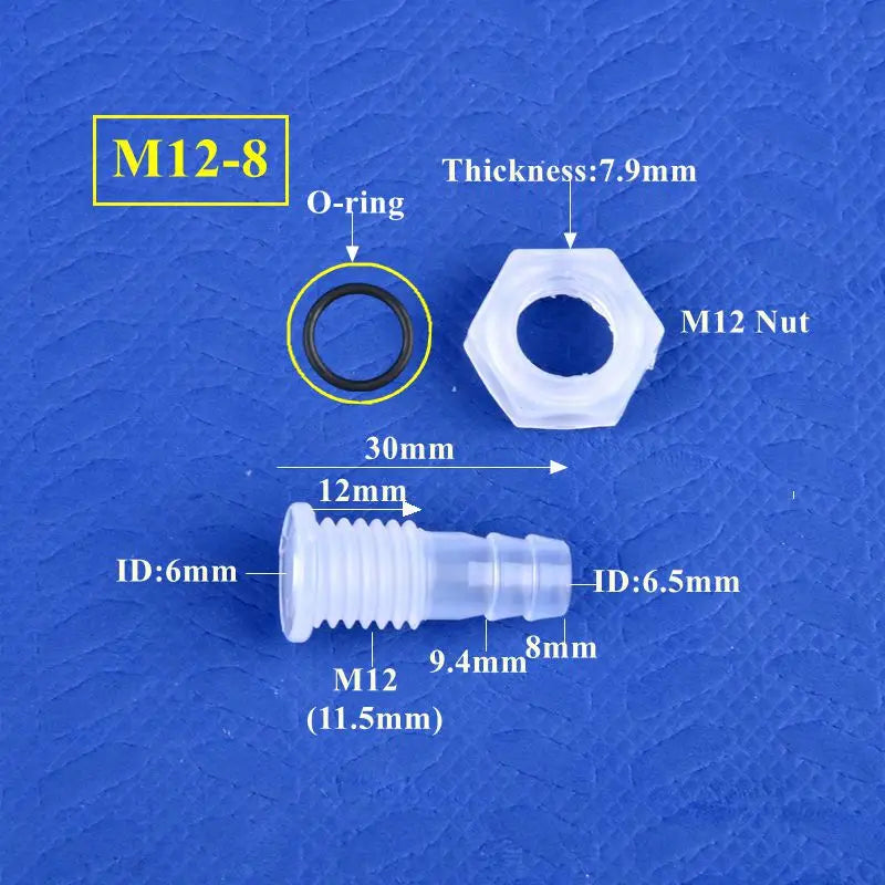 PP Straight Bulkhead Connector M5~M16 Thread To 3~12mm Aquarium Water Tank Inlet Outlet Joint Garden Irrigation Hose Connectors