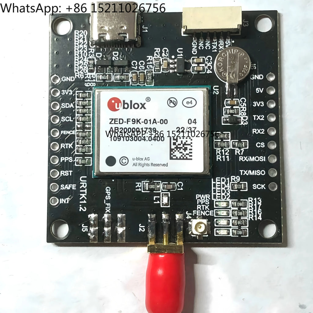 ZED-F9K-01A 184-Channel GNSS Module Development Board RTK NMEA/UBX/RTCM3.3 Protocols RTK Convergence  10s 2.7-3.6V Supply
