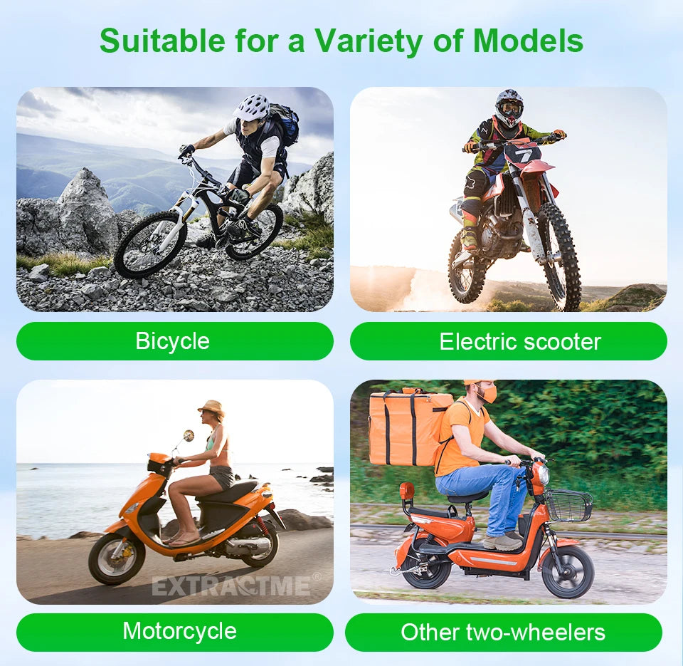 Extractme Tire Pressure Monitoring System Colorful Display Wireless TPMS Motorcycle Solar Charge Tyre Temperature Alarm Sensor