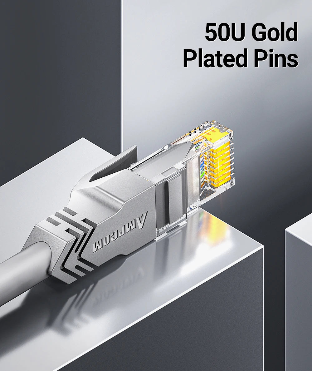 AMPCOM RJ45 Ethernet Cable, Cat6 Lan Cable (24AWG) UTP CAT 6 RJ 45 Network Cable Patch Cord for Desktop Computers Modem Router