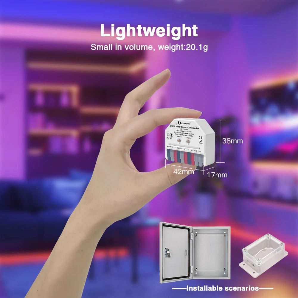 GLEDOPTO ESP32 Mini WLED LED Controller With Mic DIY Music Dynamic Modes Digital WS2811 WS2812 SK6812 TM1814 WS2813 WS2815 Strip