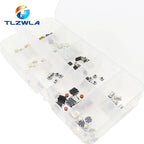 100PCS 10 Models Tact Switch Tactile Push Button Switch Kit: 3*4*2mm 3x6x4.3mm 2Pin 3x6x2.5mm 4*4*1.5mm SMD 4 Feet