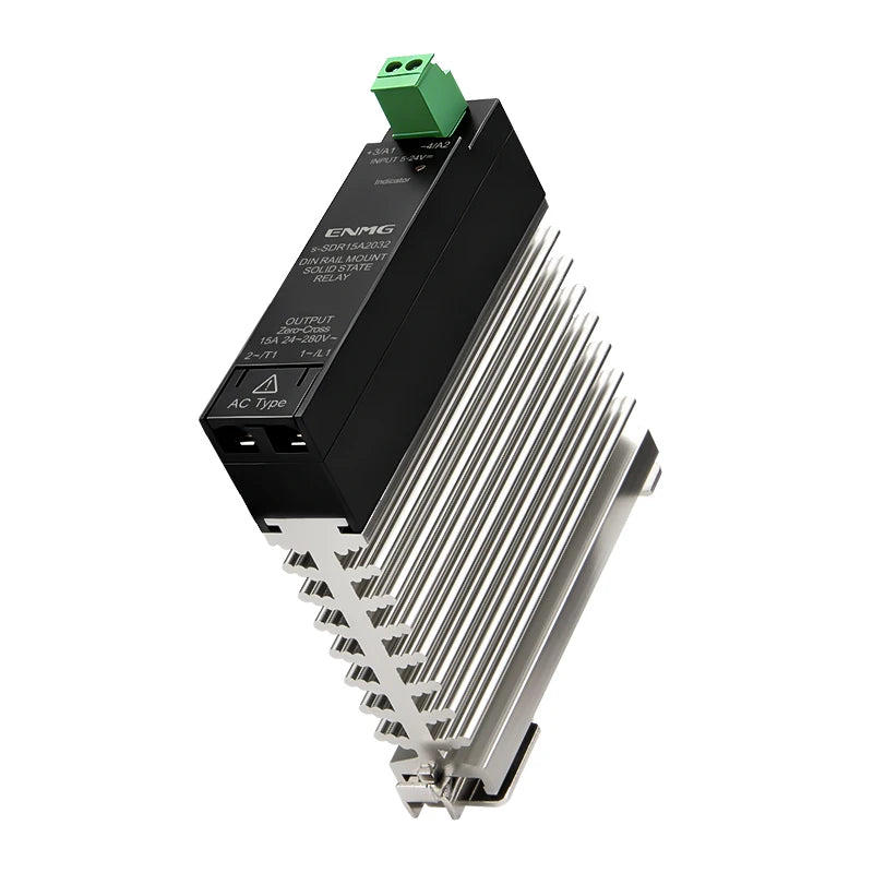 ENMG 18mm Ultra-Thin Solid State Relay Single-Phase 5-24VDC DC Control AC with Integrated Heat Sink for Electronics