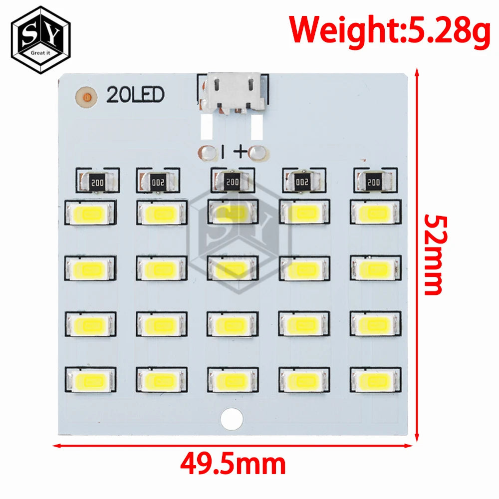 5730 smd 5V 430mA~470mA White Mirco Usb 5730 LED lighting panel USB mobile light Emergency light night light