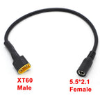 1Pcs 10A Ultra-soft XT60 Plug Male/Female Connector To DC5521 18AWG Power Cable Adaptor For Car Battery Charging Adapter Cables