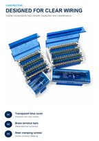 WKH-207/211/215/407/411/415 DIN Rail Distribution Block Multiple Input Output Screw Terminal Electrical Power Junction Box