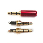 2/5PCS Copper 3/4 Pole 3.5MM Plug Male Headphone Jack with Clip 3.5MM Stereo Audio Connector for 4mm Cable Adapter
