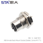 M8 IP67 Waterproof Circular Connector 3 4 5 6 8 Pin Front Rear Panel Mount Solder Industrial Socket Screw M8 M10 M11 M12