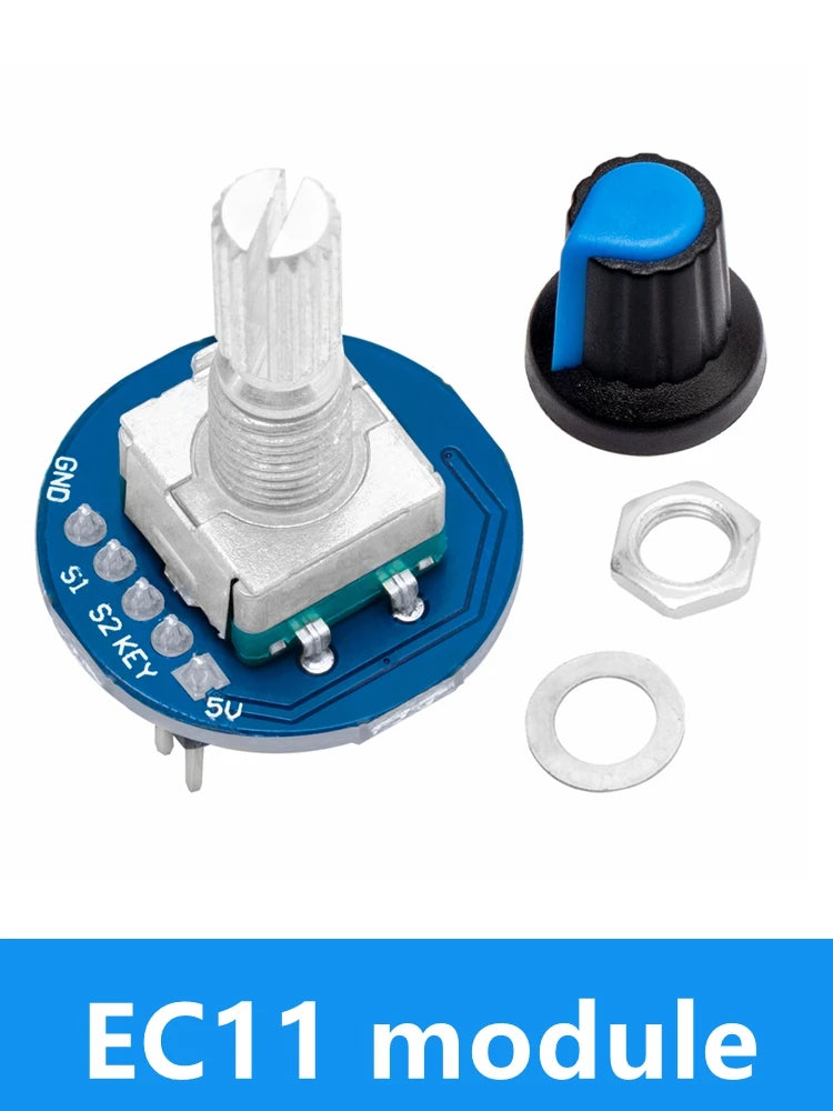 360 Degrees Rotary Encoder Module Rotary Potentiometer Analog Knob Module for Arduino KY-040 RV09 Rotary Encoder EC11 Knob Cap
