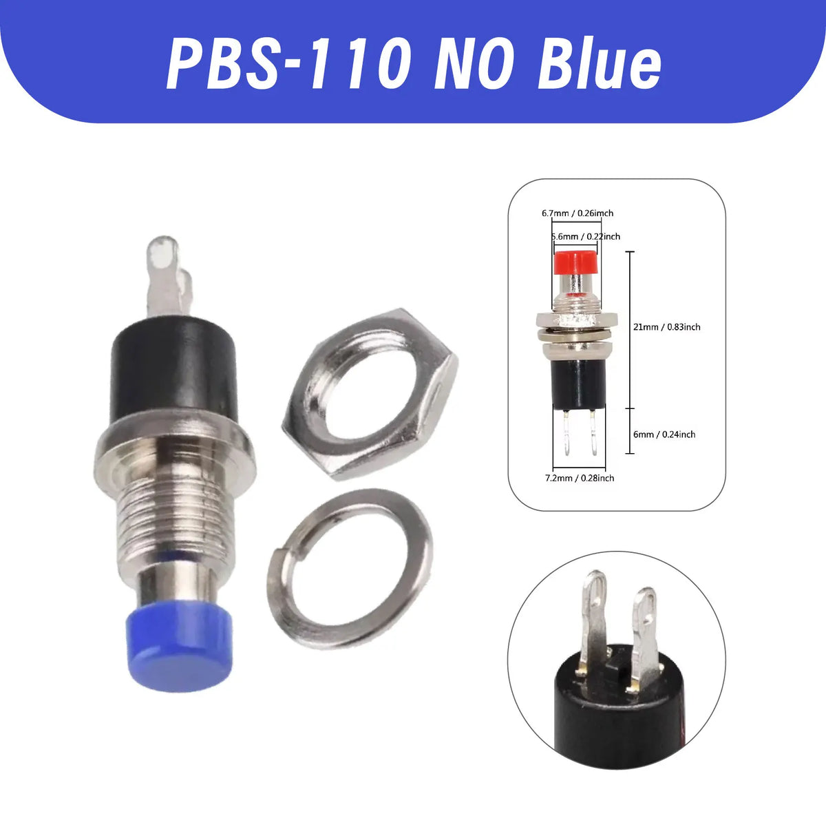 Mini Momentary Push Button Switch PBS-110 NO Press The Reset PBS-111 NC 7mm