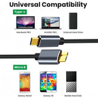 USB C to Micro B Cable 3.0(5Gbps),Type C Male to Micro B Female,for External Hard Drive/SSD (Toshiba,WD,Seagate),MacBook,Laptop