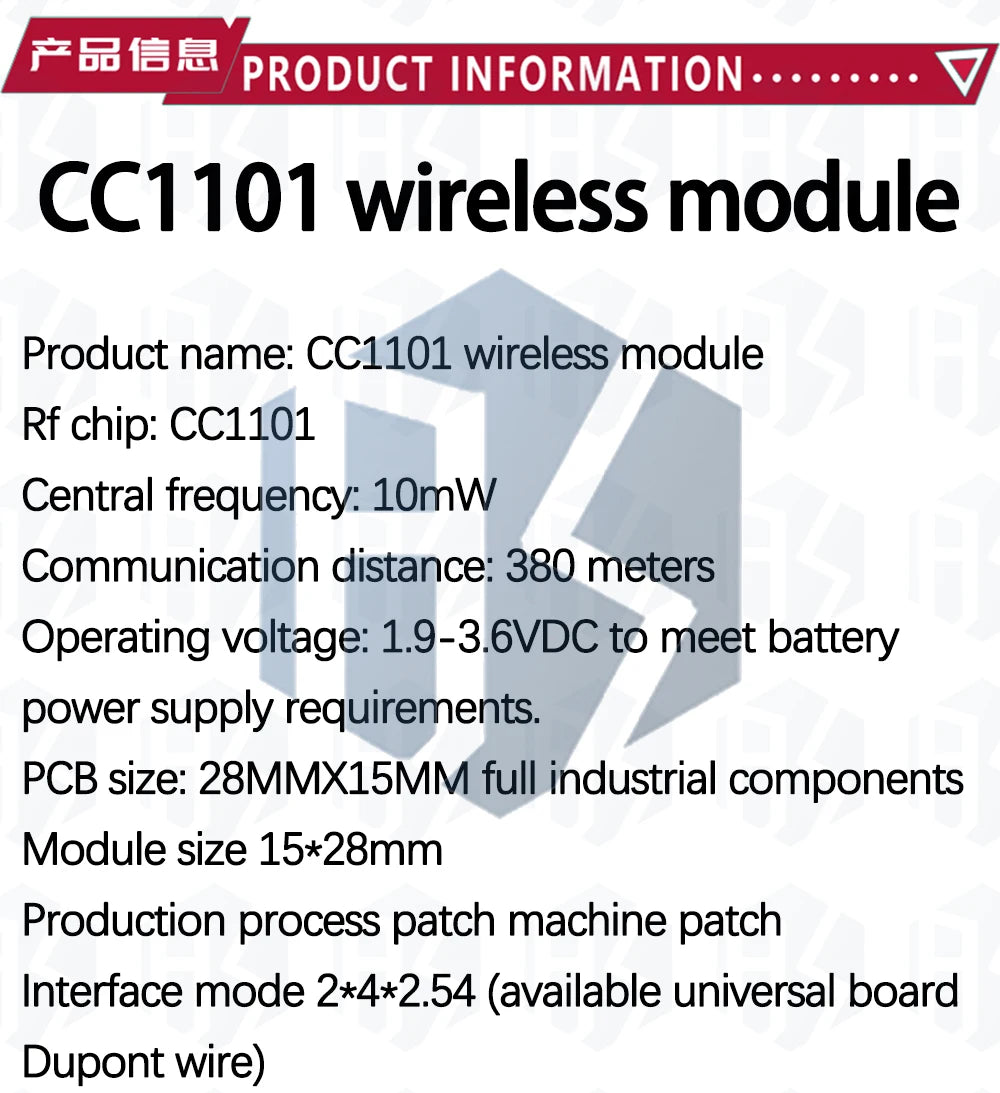 CC1101 10mW Wireless Module 433MHZ 868MHZ 300-1000M Long Distance Transmission With SMA Antenna Wireless Transceiver Module