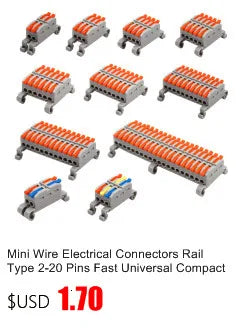 1PC Wire Connector Electric Universal Quick Conductor Splitter Push-in LED Cable Terminal Blocks Mountable Rail Junction Box