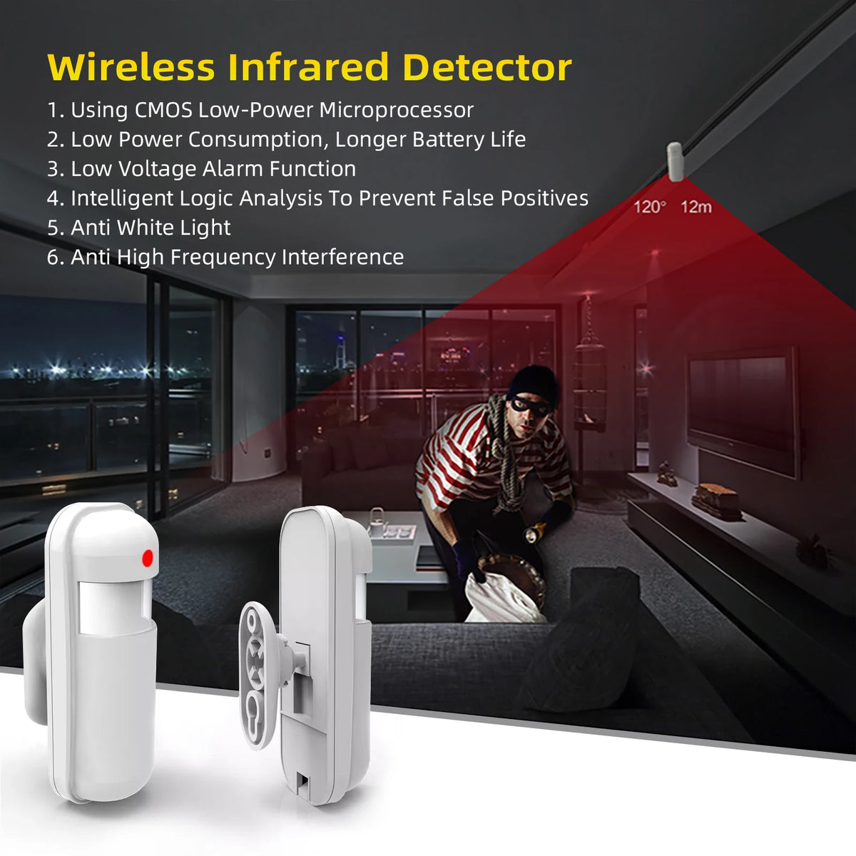 PGST Tuya ZigBee 433MHz Smart Life Home Security Protection PIR Infrared Motion Sensor Detector For House Alarm Security System