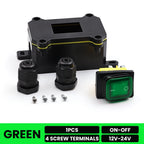 FILN Waterproof Rocker Switch Box 16A 12V 24V 110V 220V KCD4 ON-OFF Inline Toggle Switch with LED Indicator Light PA66 Enclosure