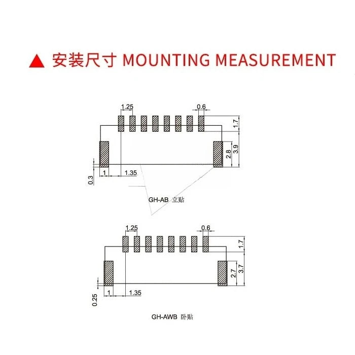 100PCS   GH1.25 Locking Connector with Buckle  2 3 4 5 6 8p Horizontal/vertical Mounting  Rubber Shell  Terminal