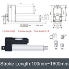 3000N 4Pieces Linear Actuators with Synchronous Control Hall Controller Set(1V4) 24V 50MM~1600MM Stroke 30kg~300kg Load 50MM/S