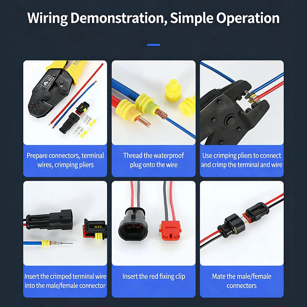 YanXi AMP 1/2/3/4/5/6 Pin Way Waterproof Electrical Auto Connector Male Female Plug with Wire Cable Harness For Car Motorcycle