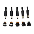 10PCS (5Pairs) DC12V 5.5 x 2.1mm Plastic Male Plugs DC022 DC Power Socket Female Jack Screw Nut Panel Mount Connector