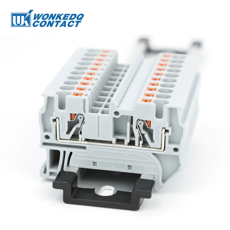 10Pcs PT4 Push-in Terminal Strip Plug PT-4 4mm² Cable Connector Electrical Connect Din Rail Screwless Terminal Block PT 4