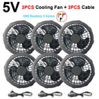 Air Conditioner Vest Cooling Fan 5V or 12V Adjustable Gear High Speed Fan For High Temperature Outdoor Work Fast Cooling DC Fan