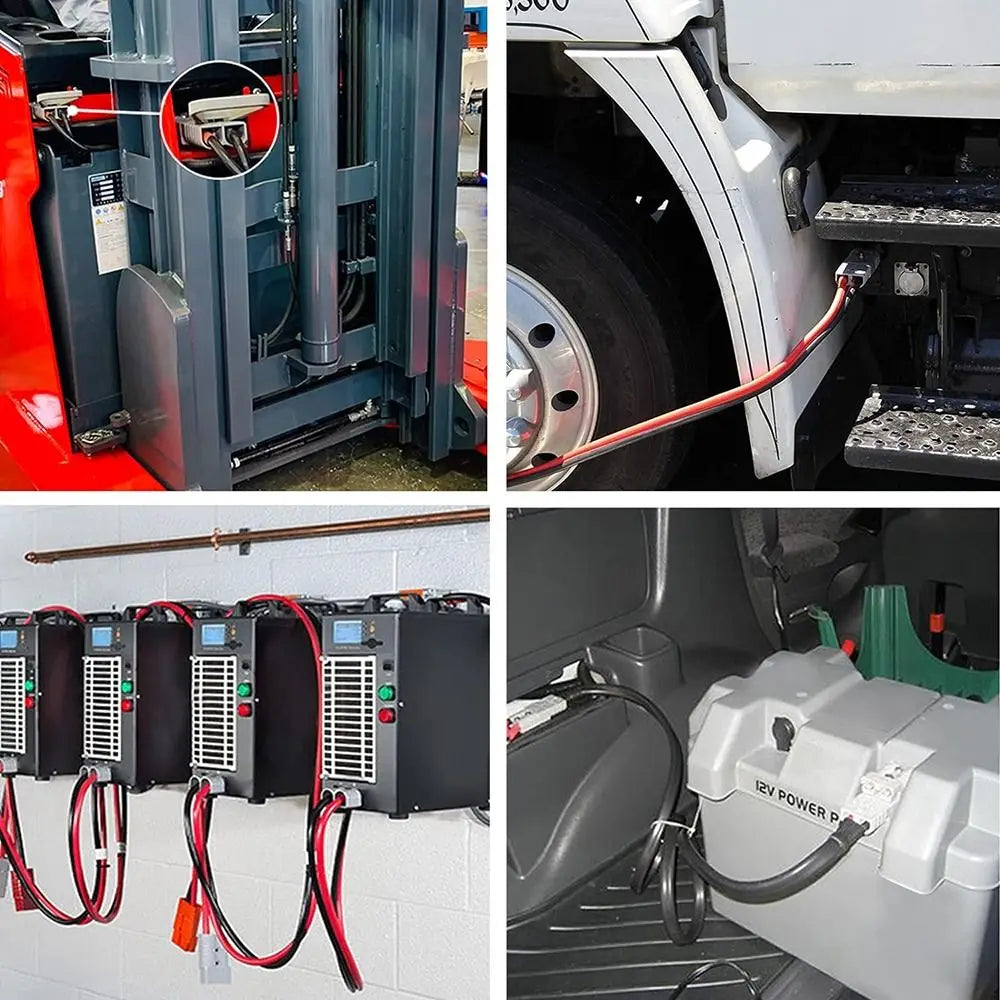 Power Connectors 50 AMP Plug Cable Terminal 600V Grey Red Quick Plug Connector Battery Power Connector