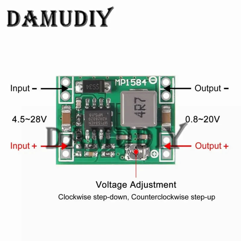 10PCS MP1584 DC-DC Step Down Power Supply Module MP1584EN 3A Adjustable Buck Converter for Arduino Replace LM2596 9V 12V 5V 3.3V