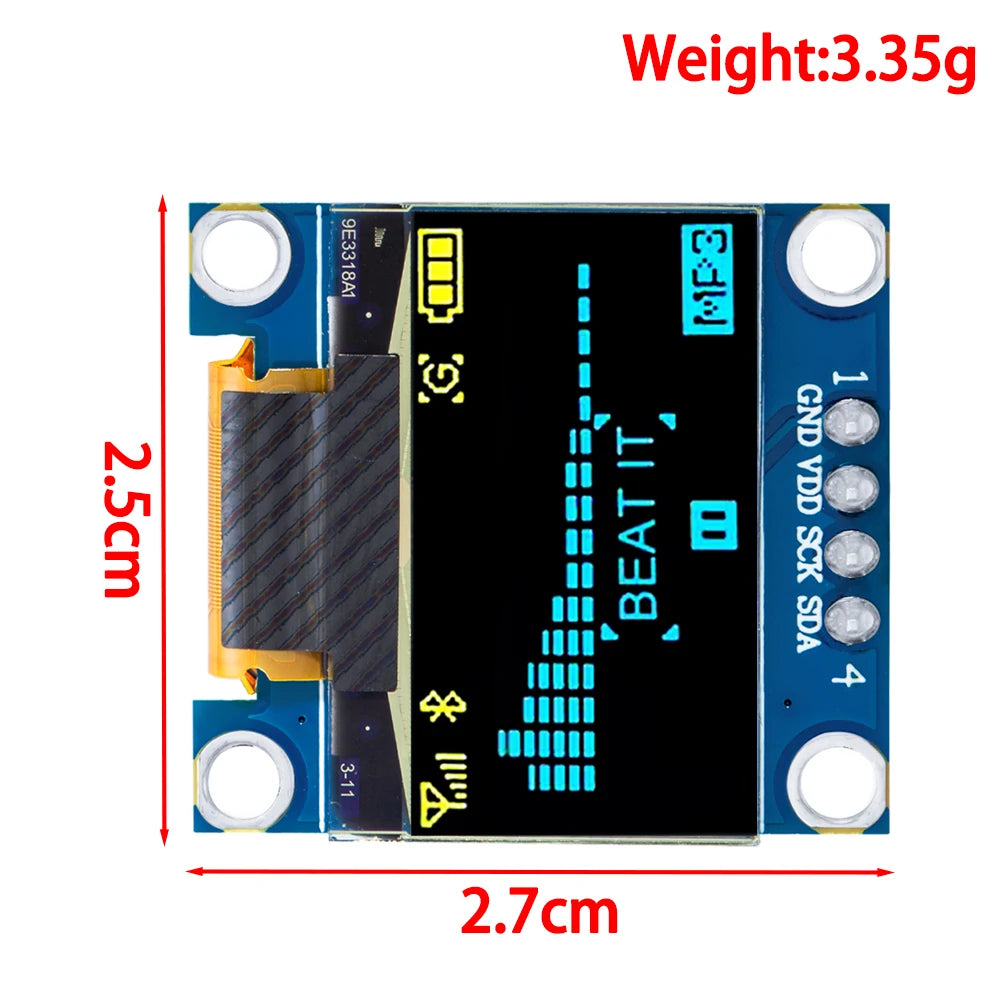 0.96 inch IIC Serial Yellow Blue OLED Display Module 128X64 I2C SSD1306 12864 LCD Screen Board GND VCC SCL SDA  for arduino