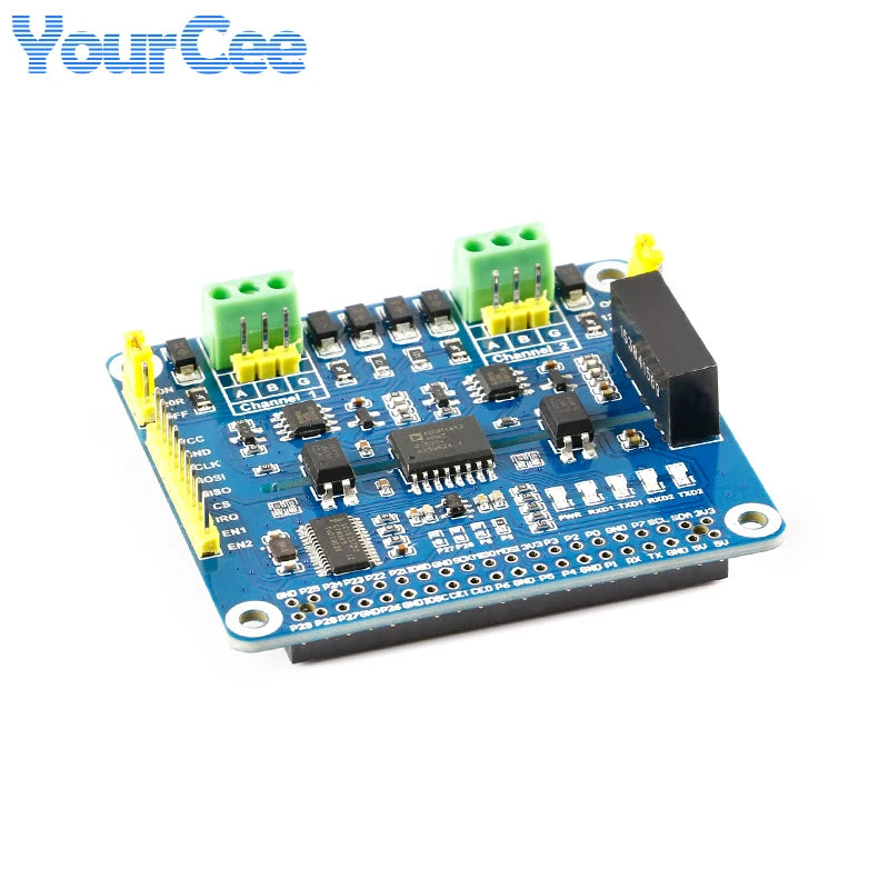 2-CH RS485 HAT 2 Channel Isolated Expansion Board Module SC16IS752 SP3485 Multi Onboard Protection Circuits for Raspberry Pi 4