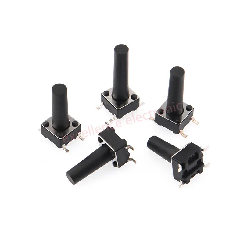 20PCS 6X6 Tact Switch 6*6*4.3/5/6/7/8/9/10mm Pins 2/4 Feet Horizontal Bracket Push Button Switch DIP PCB Micro Key Switch