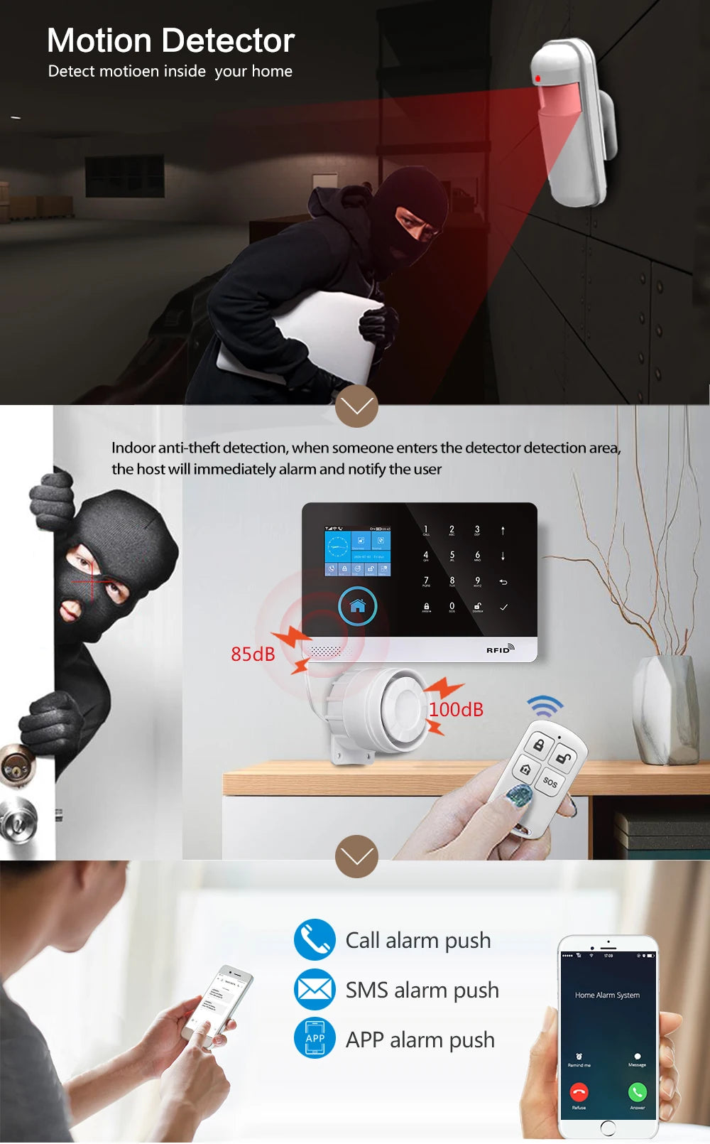 PGST Tuya ZigBee 433MHz Smart Life Home Security Protection PIR Infrared Motion Sensor Detector For House Alarm Security System