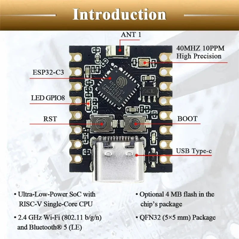 1-10PCS ESP32-C3 Development Board ESP32 SuperMini Development Board ESP32 Development Board WiFi Bluetooth For Arduino