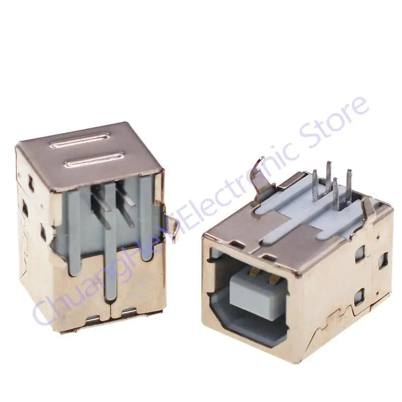 10Pcs Square USB socket usb B Type Female 90 degree PCB welding parent Connector For Printer Data