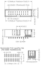 10PCS DC3 2.54mm Pitch SMT SMD Horn Connector 6P 8P 10P 12P 14P 16P 20P 30P 40P PCB Mount IDC Box Male Header JTAG ISP Socket