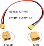 12AWG XT60 / Anderson Parallel Battery Connect Cable Male Female Silicone Copper Extension Wires For Drone Boat Solar Energy