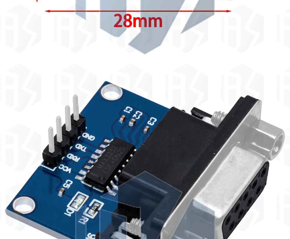 1PCS  MAX3232 RS232 to TTL Serial Port Converter Module DB9 Connector MAX232