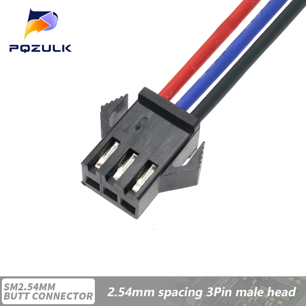 5PCS JST SM 2/3/4/5/6Pins 2.54MM Plug Male to Female Wire Connector Cable Pigtail Plug LED Connecting line 20cm Long