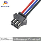 5PCS JST SM 2/3/4/5/6Pins 2.54MM Plug Male to Female Wire Connector Cable Pigtail Plug LED Connecting line 20cm Long