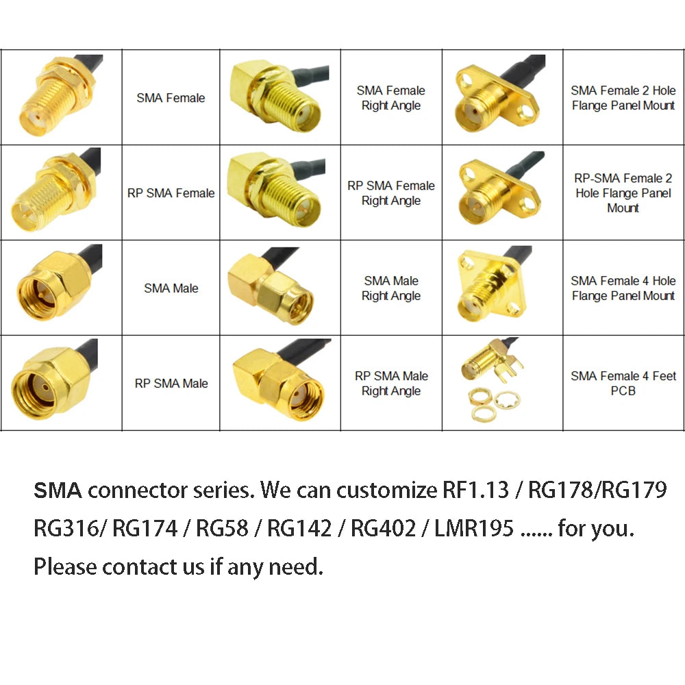 10PCS Single End SMA Female to PCB Soldering Pigtail RG316 Cable WIFI Wireless Router GPS GPRS Low Loss Jackplug Wire Connector