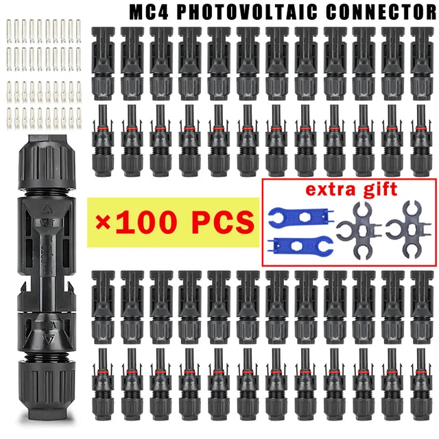400/200/100/40/20/10 Pcs Photovoltaic Solar Connector Kit 1000V 30A Panel Solor Connectors for PV/MC Cable 2.5/4/6mm2
