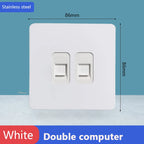Toggle switch White stainless steel panel retro wall lamp switch AC110-250V 1 2 3 4 Gang 2 Way16A Universal wall light switch