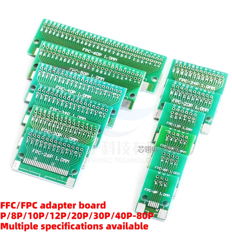 2pcs Double Side 0.5mm 1mm 4 5 6 8 10 12 20 40-96 Pin to DIP 2.54mm FPC/FFC SMT Adapter Socket Plate PCB Board Connector DIY KIT