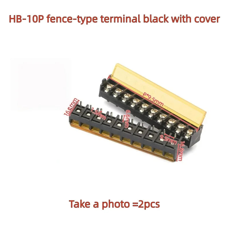 2pcs HB9500-2P 3P 4P 5P 6P 7P 8P 9P 10Pin PCB Screw Terminal Block Connector HB-9500 300V 30A Lid Barrier Terminal 9.5MM Pitch