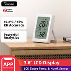 SONOFF SNZB-02DR2 AirGuard TH 3.6'' LCD Zigbee Temperature Humidity Sensor App Monitoring Work With Apple Home Via Matter Bridge