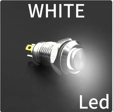 12/16/19/22mm Waterproof Metal Button High Flat head Switch LED Light Momentary Latching 12V 24V 220V Various Colors To Choose