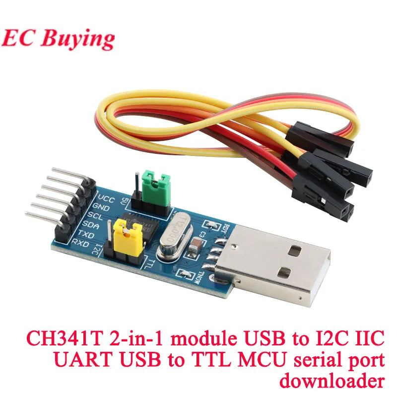 CH341A Programmer USB to SPI I2C IIC UART TTL ISP Serial Adapter Module EPP/MEM Converter Brush Debugging RS232 RS485 CH341T