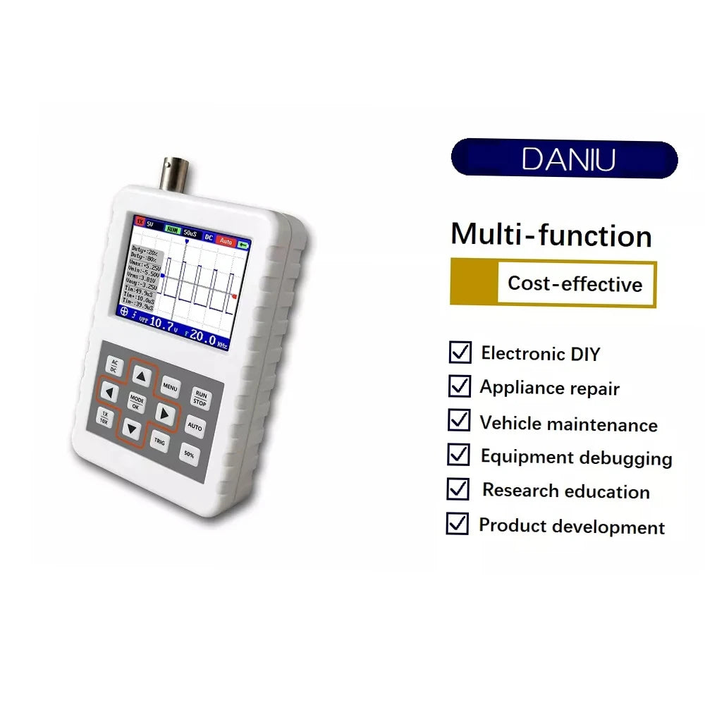 DSO PRO Handheld Digital Oscilloscope Portable Palm Size Oscillograph 5M Bandwidth 20MS/s Sampling Rate with P6100 BNC Probe